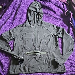 Lululemon Run Black Hooded Pullover with Front Zipper